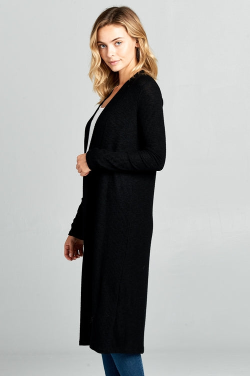 Long Sleeve Ribbed Cardigan