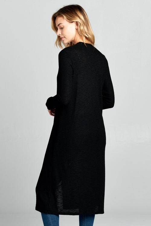 Long Sleeve Ribbed Cardigan