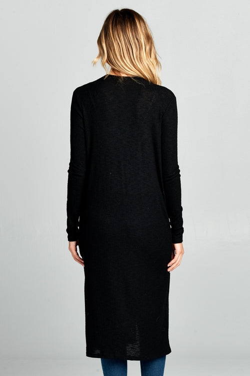 Long Sleeve Ribbed Cardigan